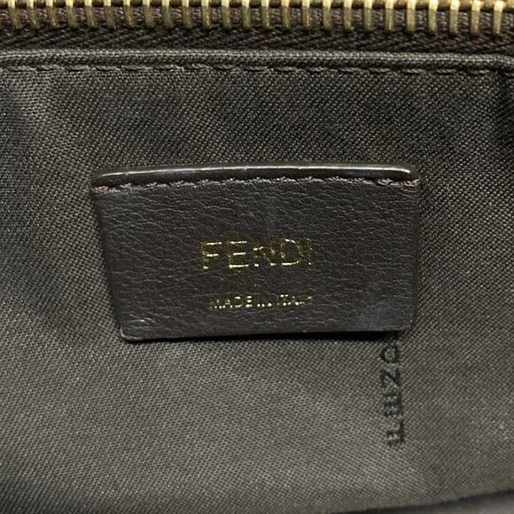 Auth FENDI By The Way 8BL146 Khaki Dark Brown Light Pink Leather - Handbag - Picture 13 of 16
